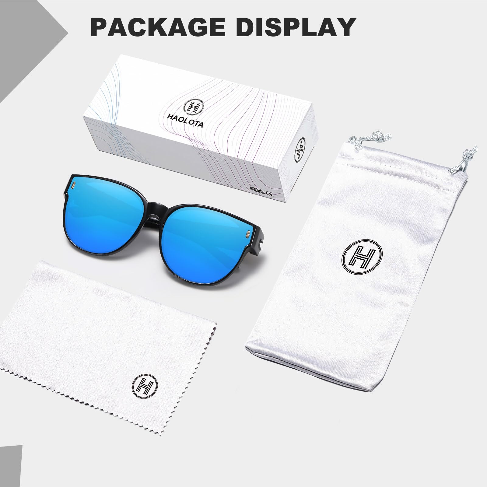 HAOLOTA Cat Eye Sunglasses for Prescription Glasses Women TR90 Lightweight SG0189
