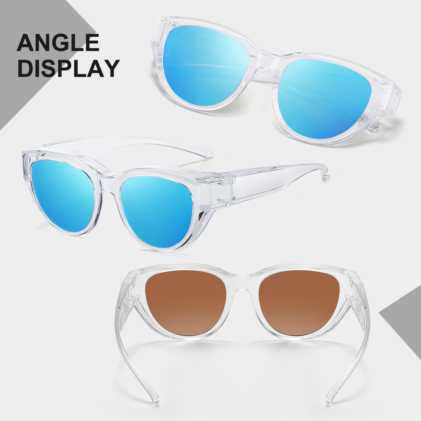 HAOLOTA Polarized Fit Over Sunglasses for Women Cat Eye for Prescription Glasses SG0171