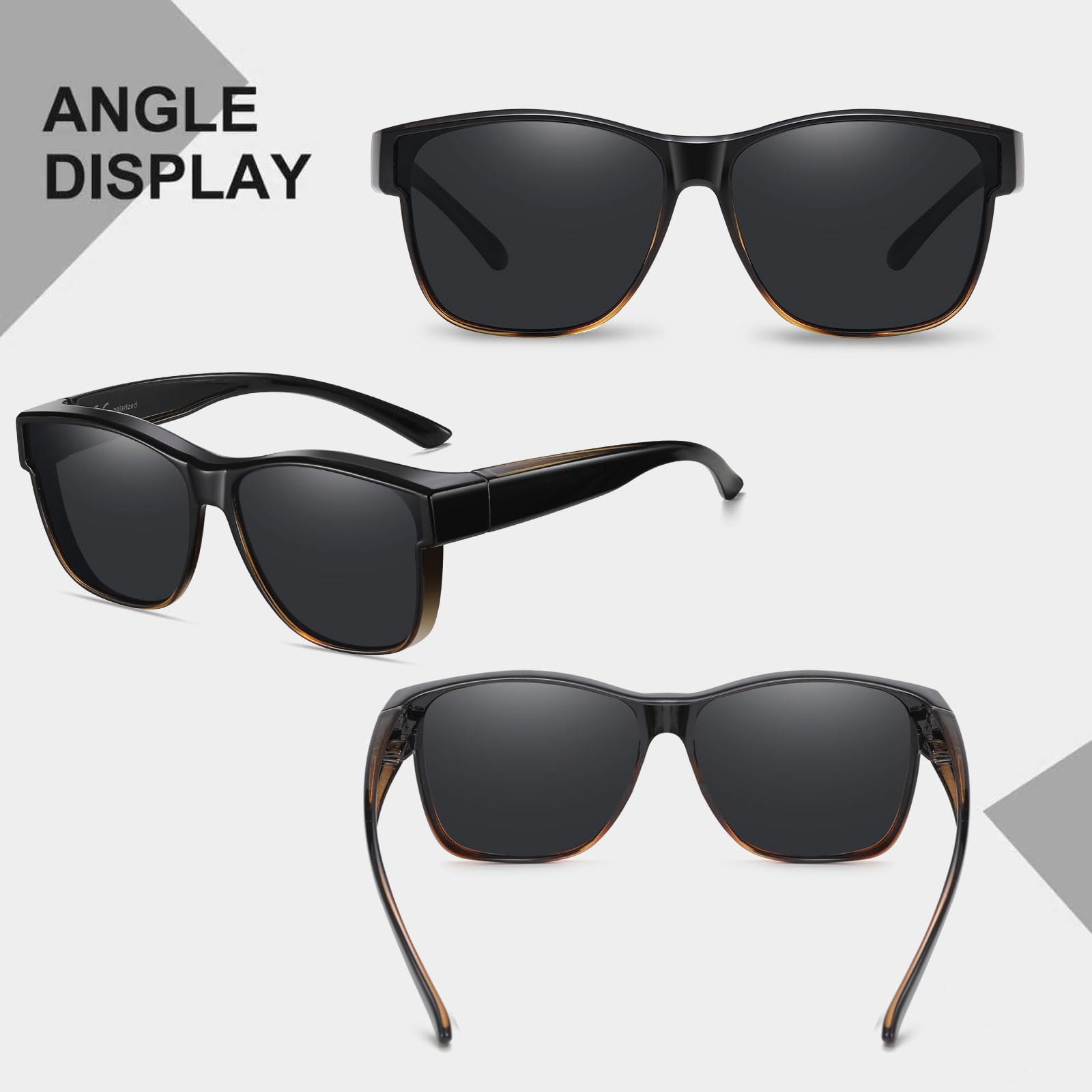 HAOLOTA Fit-Over Sunglasses-Polarized for Men Square Shades Oversized SG0174L