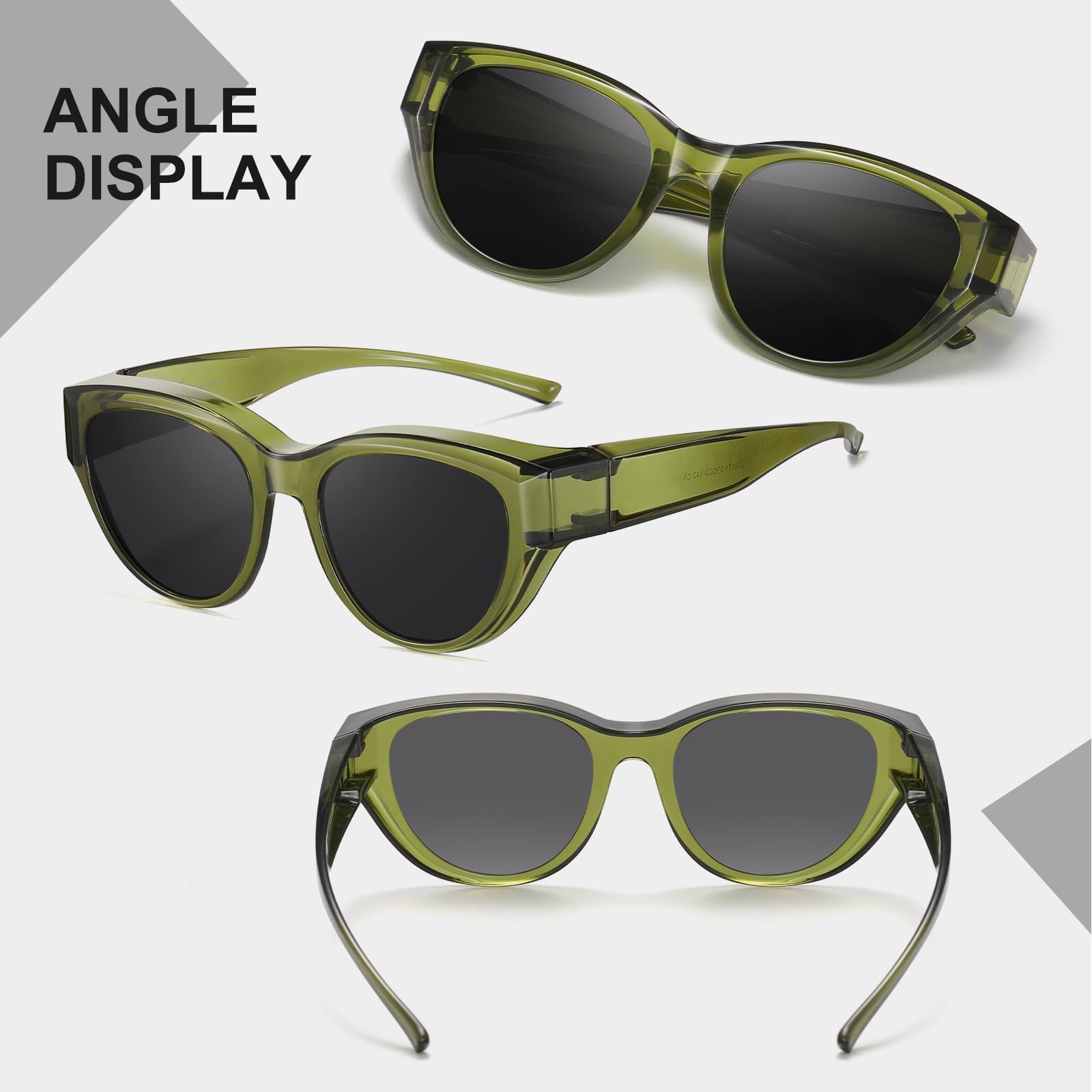 HAOLOTA Polarized Fit Over Sunglasses for Women Cat Eye for Prescription Glasses SG0171