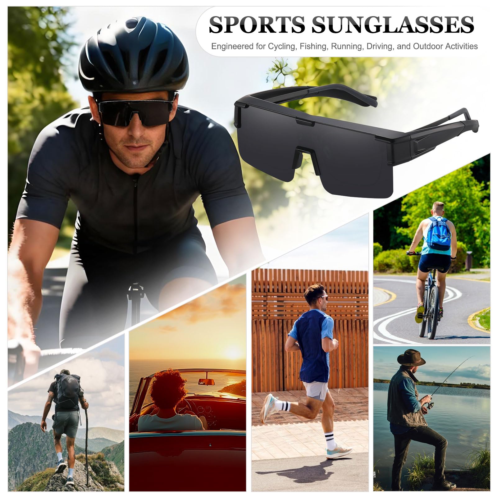 HAOLOTA Cycling Sunglasses Over Glasses for Men Outdoors UV Protection SG0191