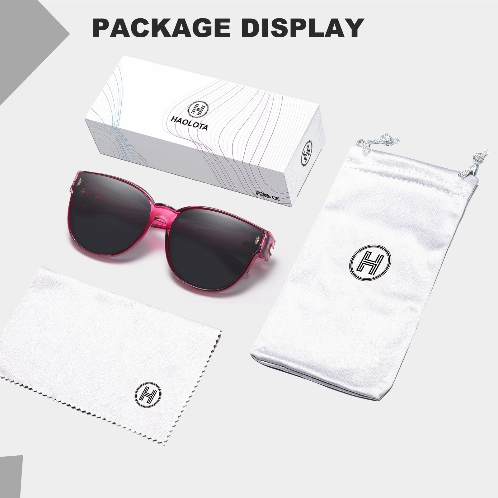 HAOLOTA Cat Eye Sunglasses for Prescription Glasses Women TR90 Lightweight SG0189
