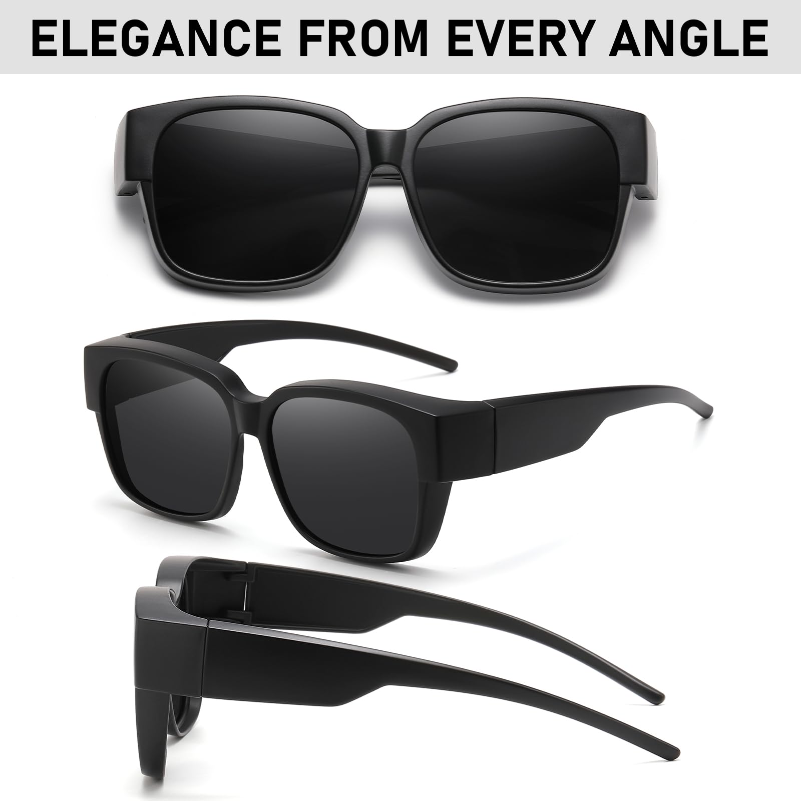 HAOLOTA 3pcs Polarized Fit Over Glasses Sunglasses Men Women UV400 Protection SG1824-3P