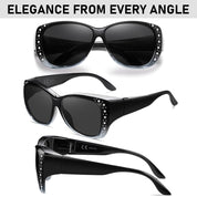 HAOLOTA Women's Polarized Fit Over Sunglasses with RhinestoneUV400 Protection SG0107
