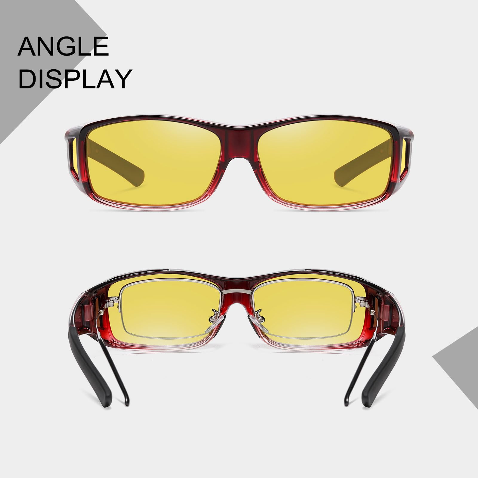 HAOLOTA Night Vision Driving Over Glasses, Nighttime Glasses Men Women Anti Glare NV0154