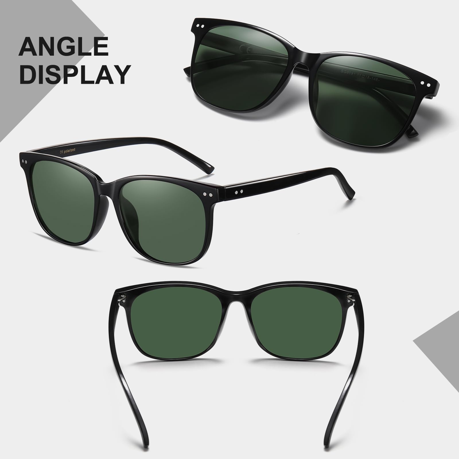 HAOLOTA 2pcs Classic Round Polarized Sunglasses for Women Men Lightweight SG8081-2P