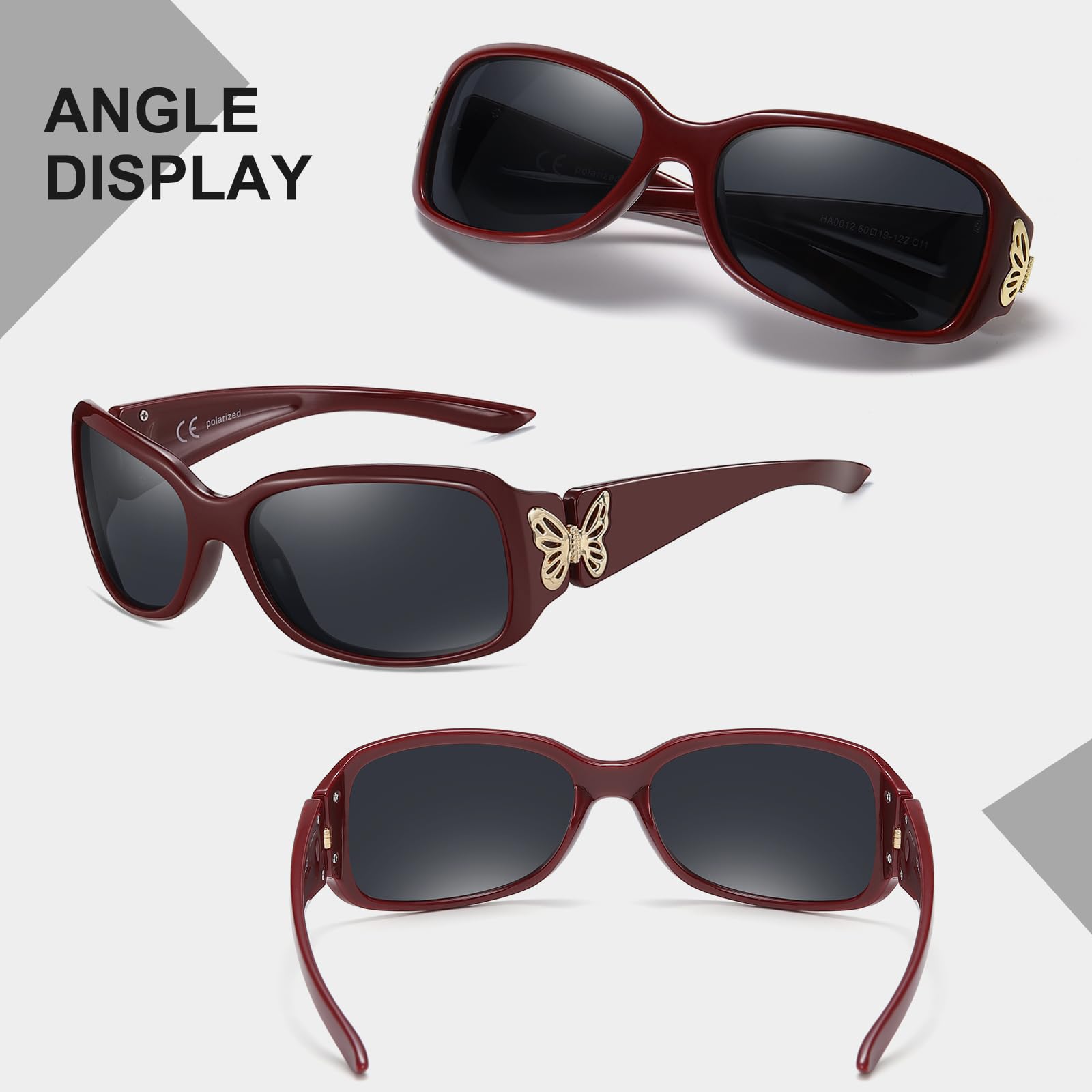 HAOLOTA Women's Polarized Sunglasses - Fashionable Butterfly Design SG0012