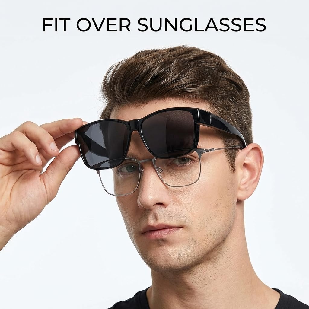 HAOLOTA Fit-Over Sunglasses-Polarized for Men Square Shades Oversized SG0174L