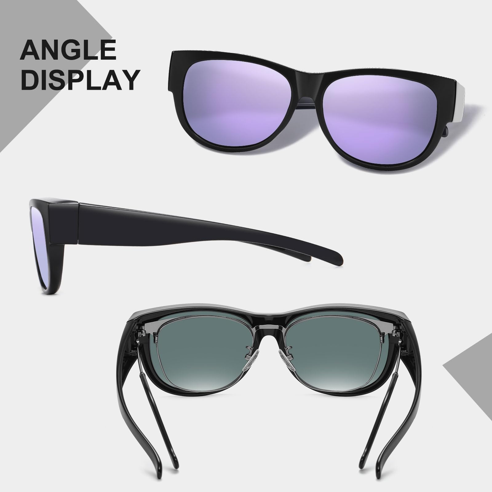 HAOLOTA Cat Eye Sunglasses for Women Polarized Sunglasses Wear Over Glasses SG0173