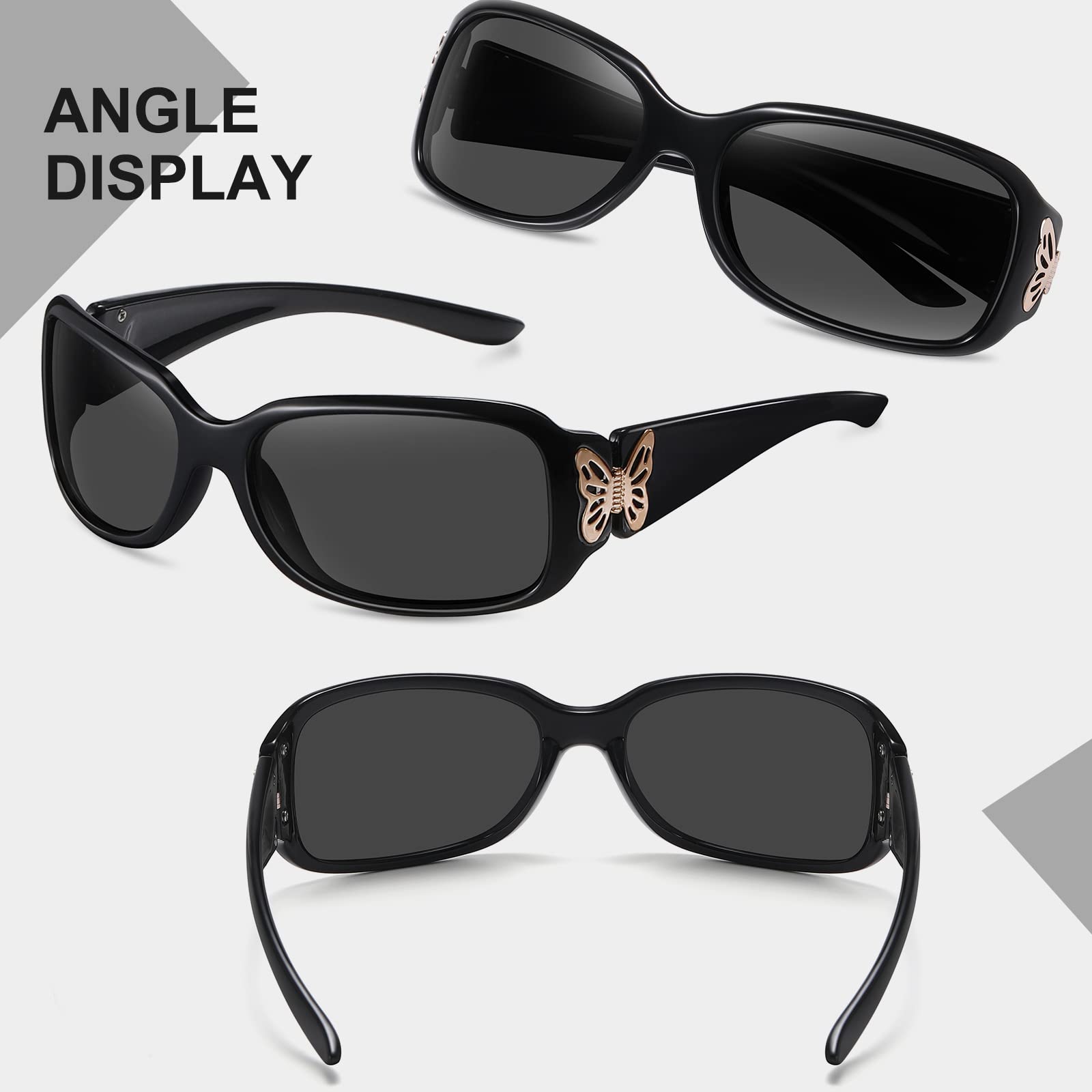 HAOLOTA Women's Polarized Sunglasses - Fashionable Butterfly Design SG0012