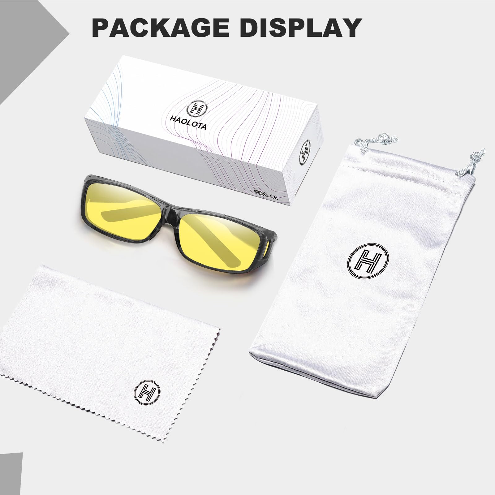 HAOLOTA Night Vision Driving Over Glasses, Nighttime Glasses Men Women Anti Glare NV0154