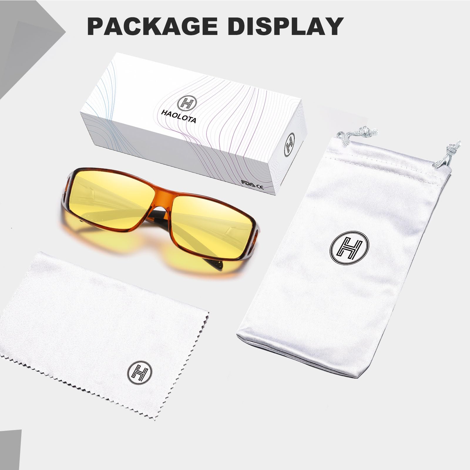 HAOLOTA Night Vision Driving Over Glasses, Nighttime Glasses Men Women Anti Glare NV0311