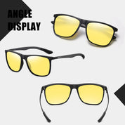 HAOLOTA Polarized Sunglasses for Men Ultralight Carbon Fiber, Square UV400 Protection NV8001