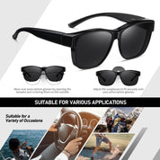 HAOLOTA Fit-Over Sunglasses-Polarized for Men Square Shades Oversized SG0174L