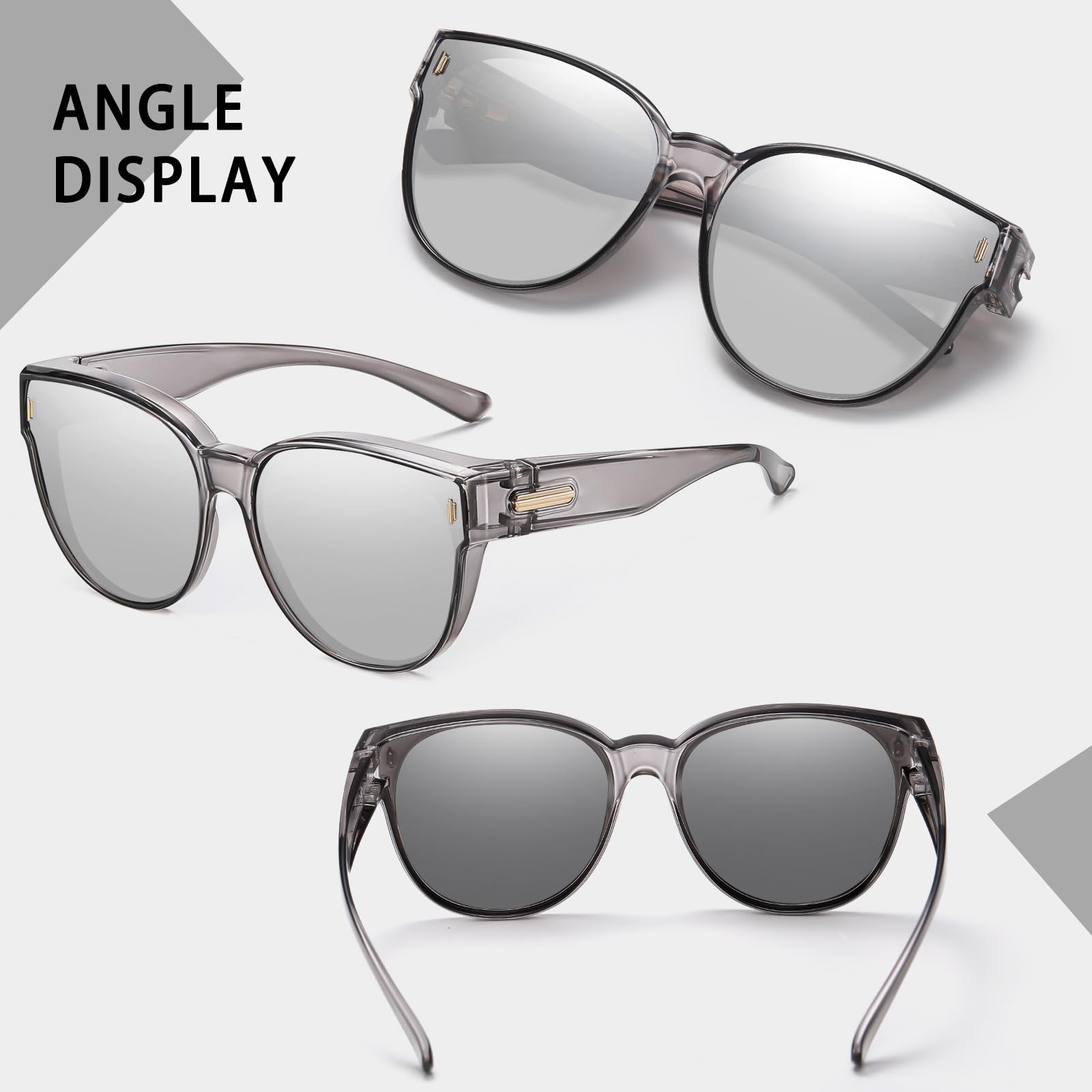 HAOLOTA Cat Eye Sunglasses for Prescription Glasses Women TR90 Lightweight SG0189