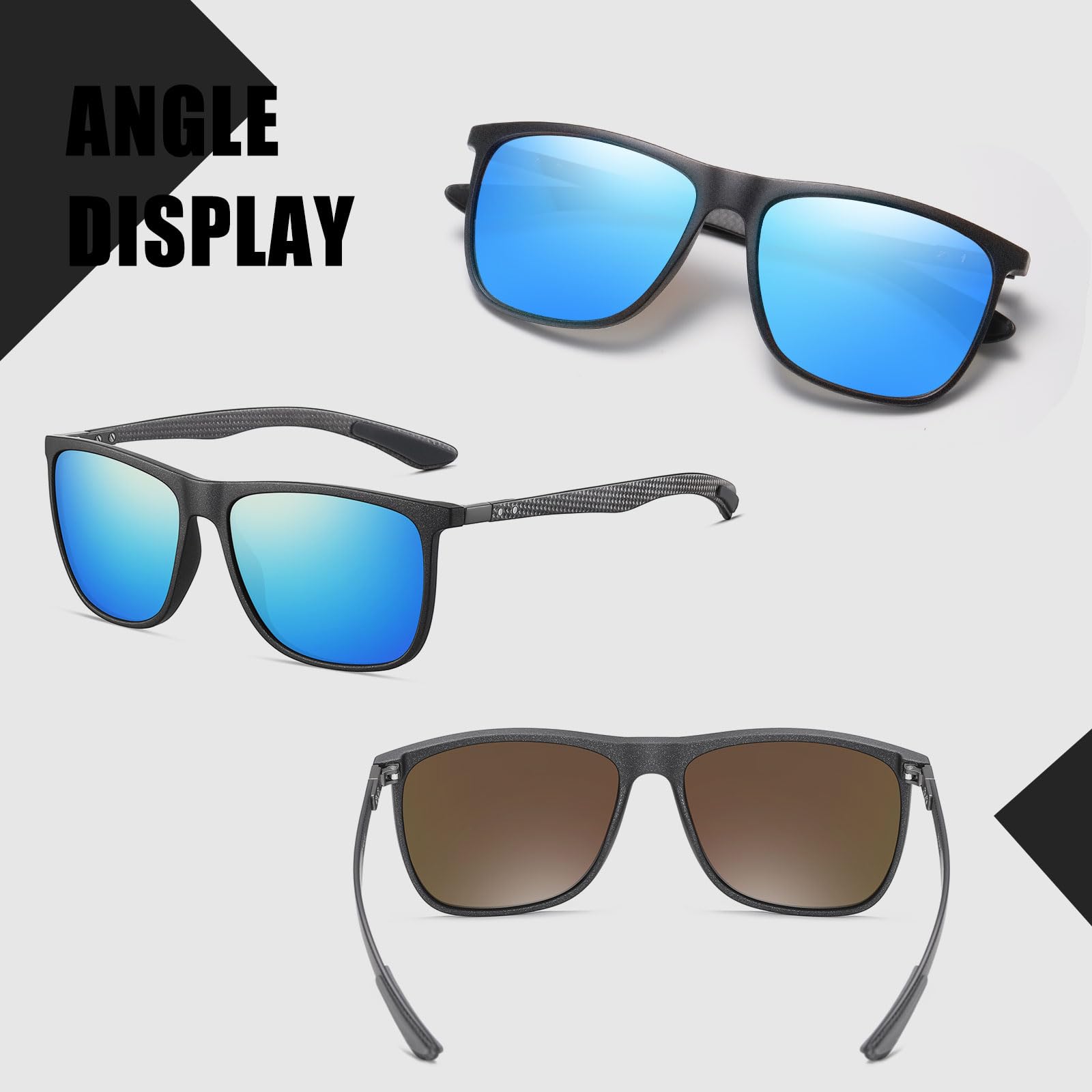 HAOLOTA Polarized Sunglasses for Men Ultralight Carbon Fiber UV400 Protection SG8001