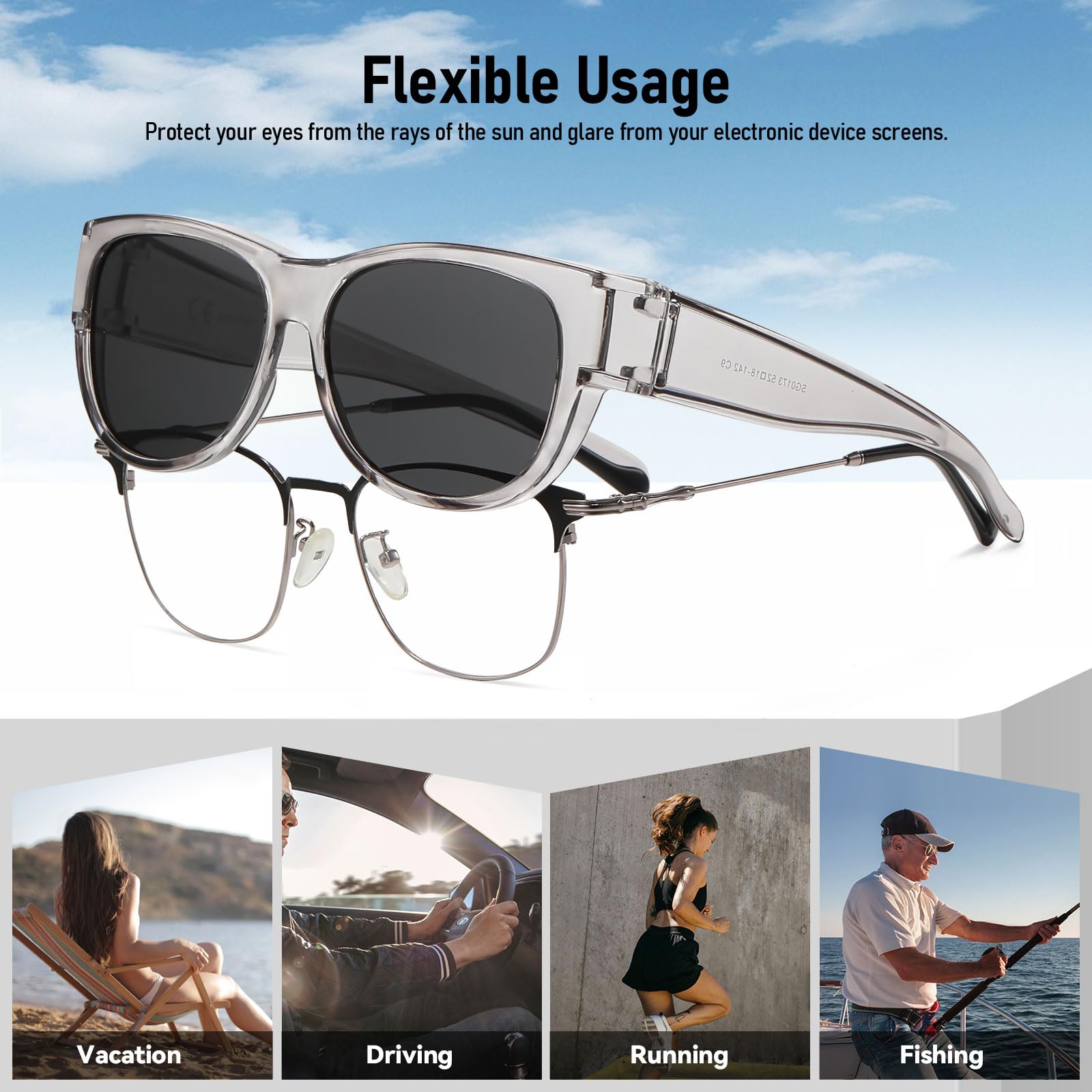 HAOLOTA Cat Eye Sunglasses for Women Polarized Sunglasses Wear Over Glasses SG0173