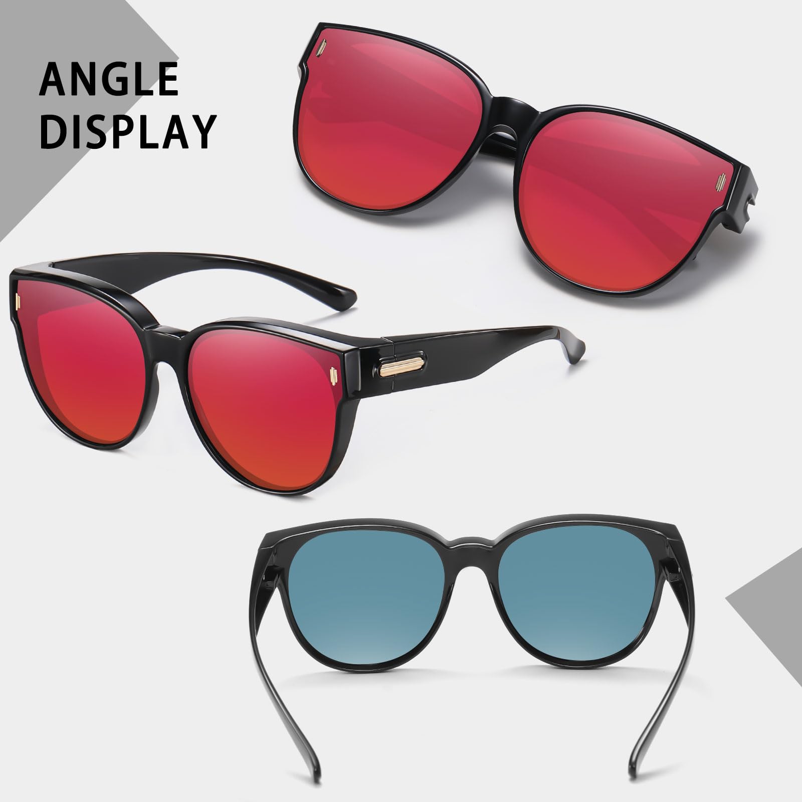 HAOLOTA Cat Eye Sunglasses for Prescription Glasses Women TR90 Lightweight SG0189