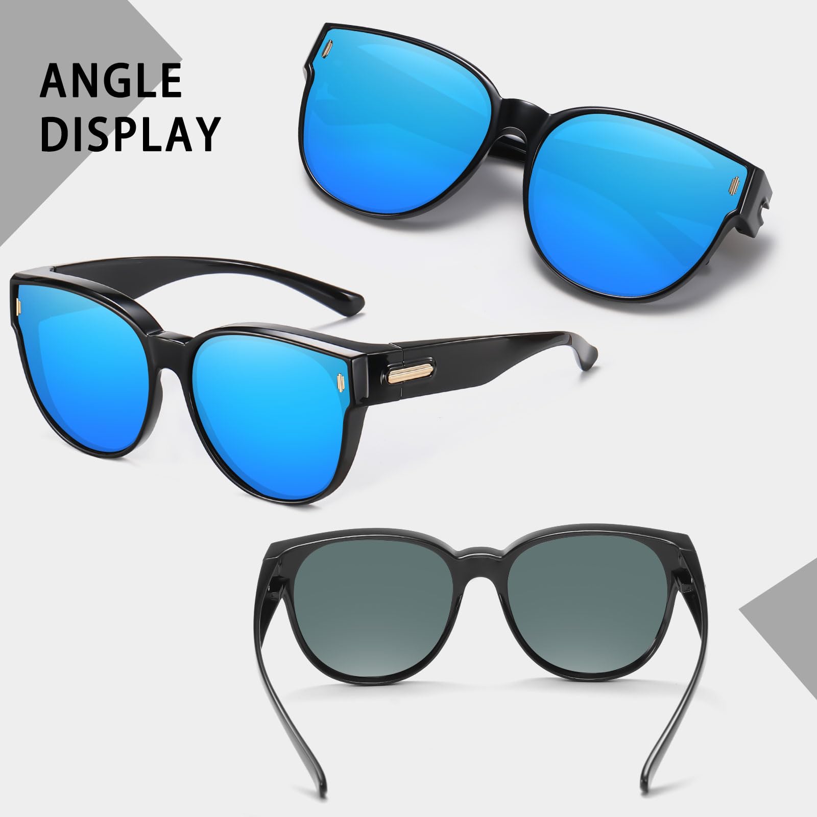HAOLOTA Cat Eye Sunglasses for Prescription Glasses Women TR90 Lightweight SG0189