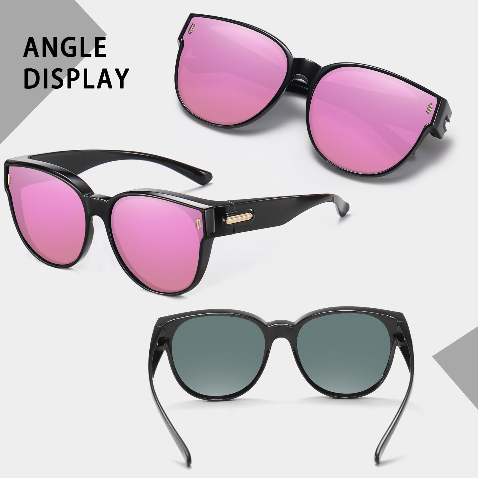 HAOLOTA Cat Eye Sunglasses for Prescription Glasses Women TR90 Lightweight SG0189
