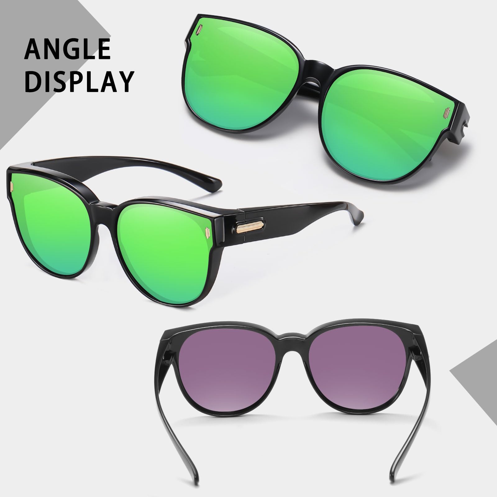 HAOLOTA Cat Eye Sunglasses for Prescription Glasses Women TR90 Lightweight SG0189