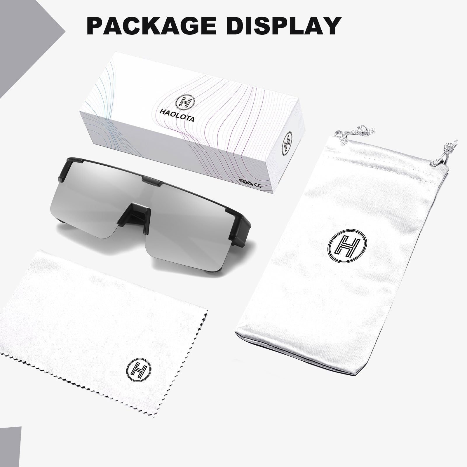 HAOLOTA Cycling Sunglasses Over Glasses for Men Outdoors UV Protection SG0191