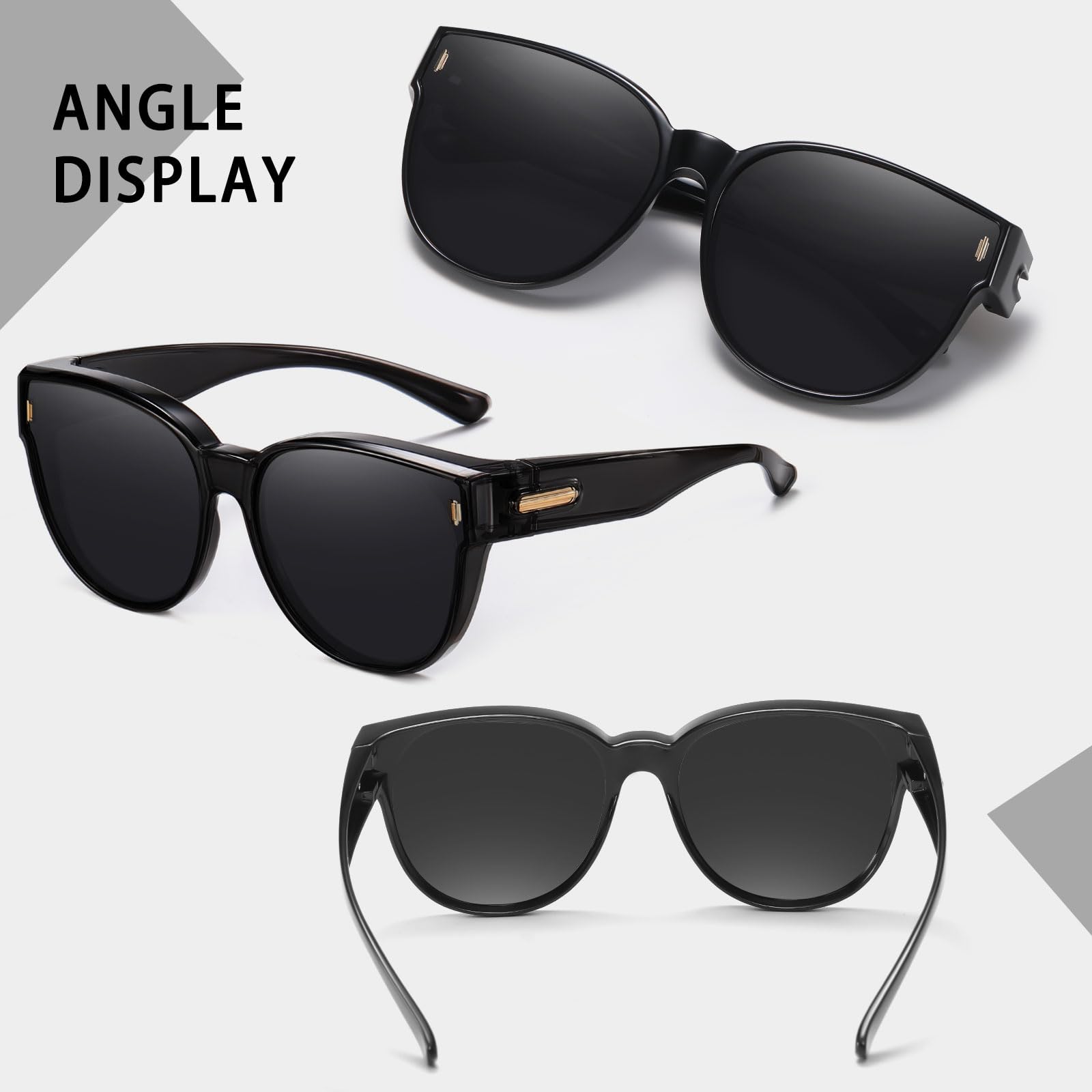 HAOLOTA Cat Eye Sunglasses for Prescription Glasses Women TR90 Lightweight SG0189