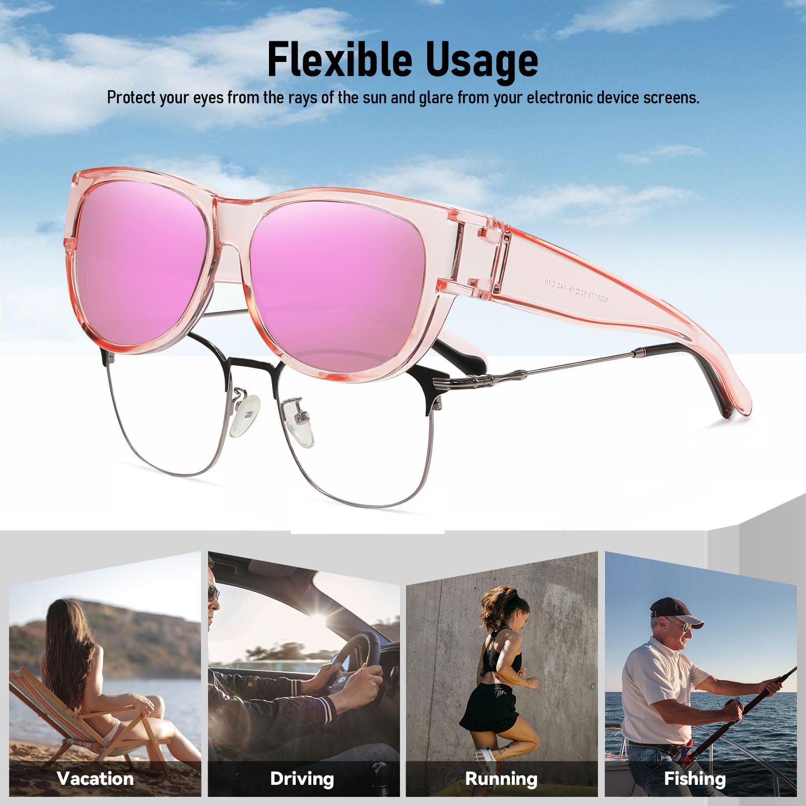 HAOLOTA Cat Eye Sunglasses for Women Polarized Sunglasses Wear Over Glasses SG0173