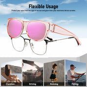 HAOLOTA Cat Eye Sunglasses for Women Polarized Sunglasses Wear Over Glasses SG0173