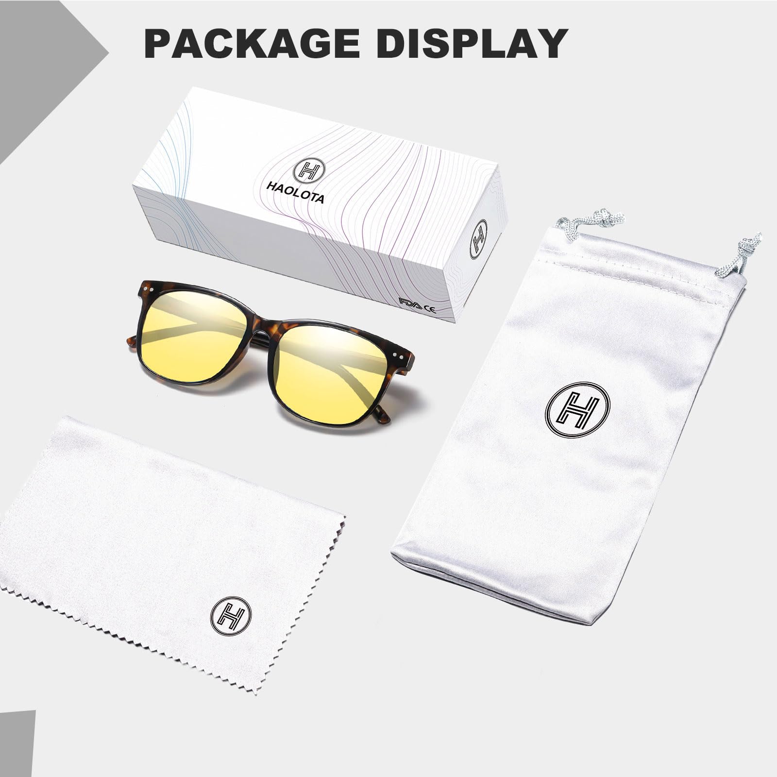 HAOLOTA Night Vision Driving Glasses Yellow Tinted Anti Glare Women NV8081