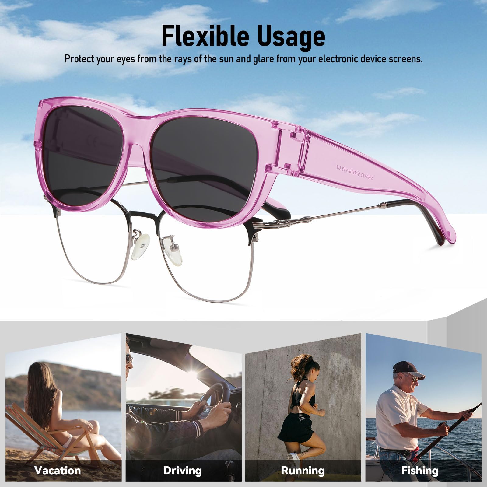 HAOLOTA Cat Eye Sunglasses for Women Polarized Sunglasses Wear Over Glasses SG0173