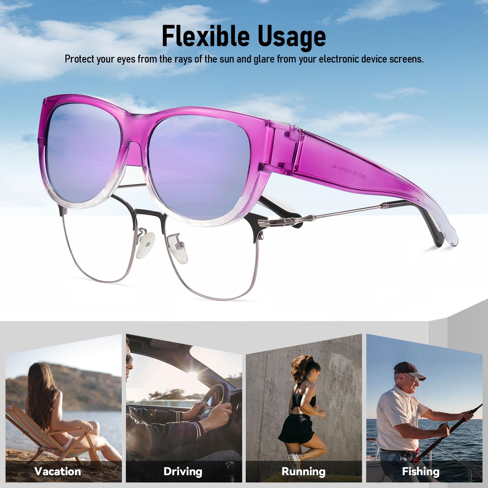 HAOLOTA Cat Eye Sunglasses for Women Polarized Sunglasses Wear Over Glasses SG0173