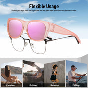 HAOLOTA Cat Eye Sunglasses for Women Polarized Sunglasses Wear Over Glasses SG0173