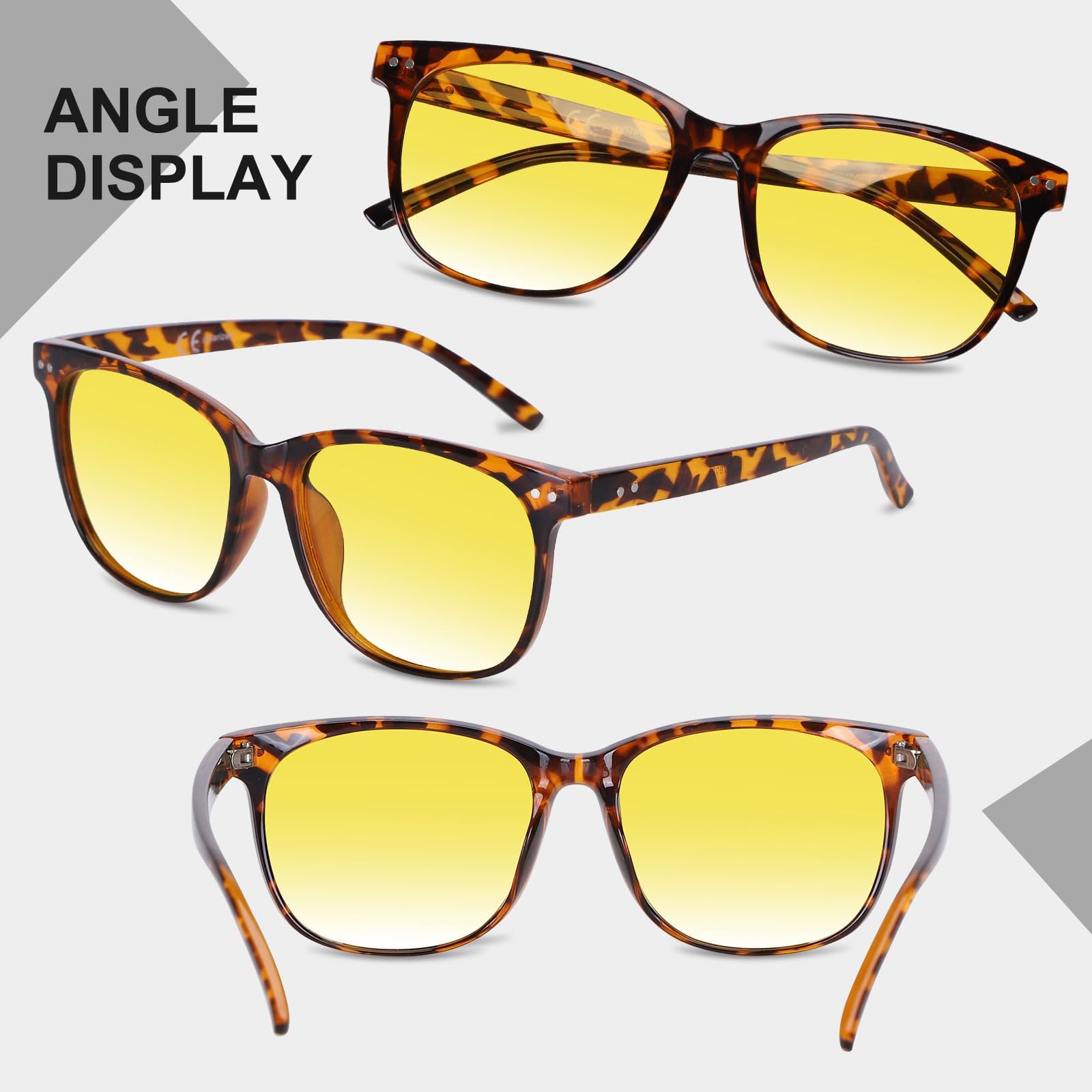 HAOLOTA Night Vision Driving Glasses Yellow Tinted Anti Glare Women NV8081