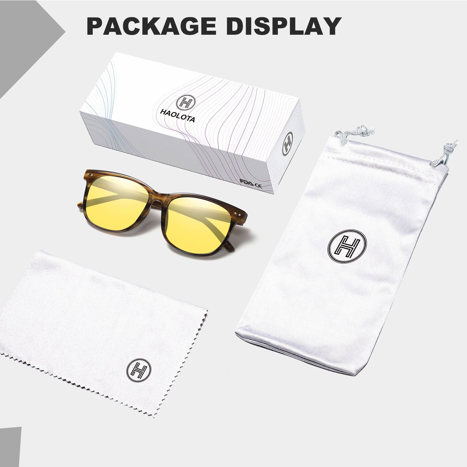 HAOLOTA Night Vision Driving Glasses Yellow Tinted Anti Glare Women NV8081