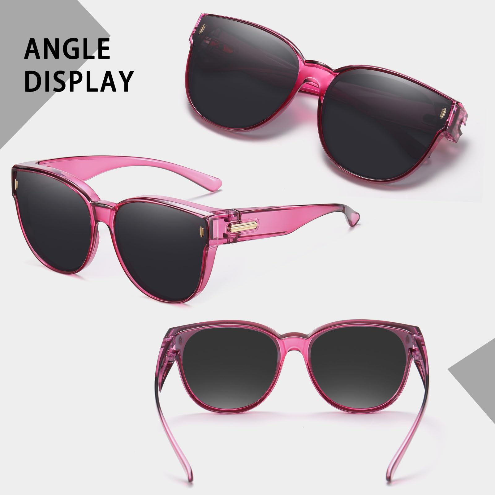 HAOLOTA Cat Eye Sunglasses for Prescription Glasses Women TR90 Lightweight SG0189