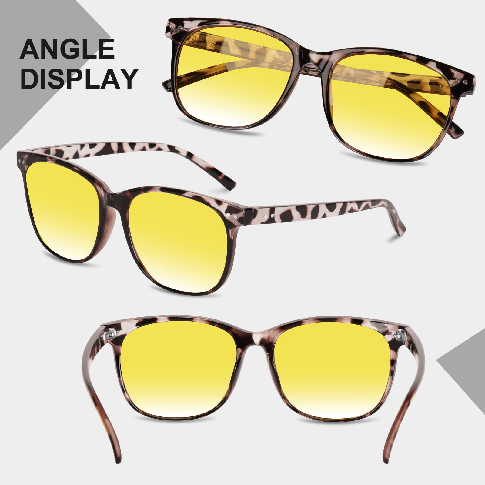 HAOLOTA Night Vision Driving Glasses Yellow Tinted Anti Glare Women NV8081