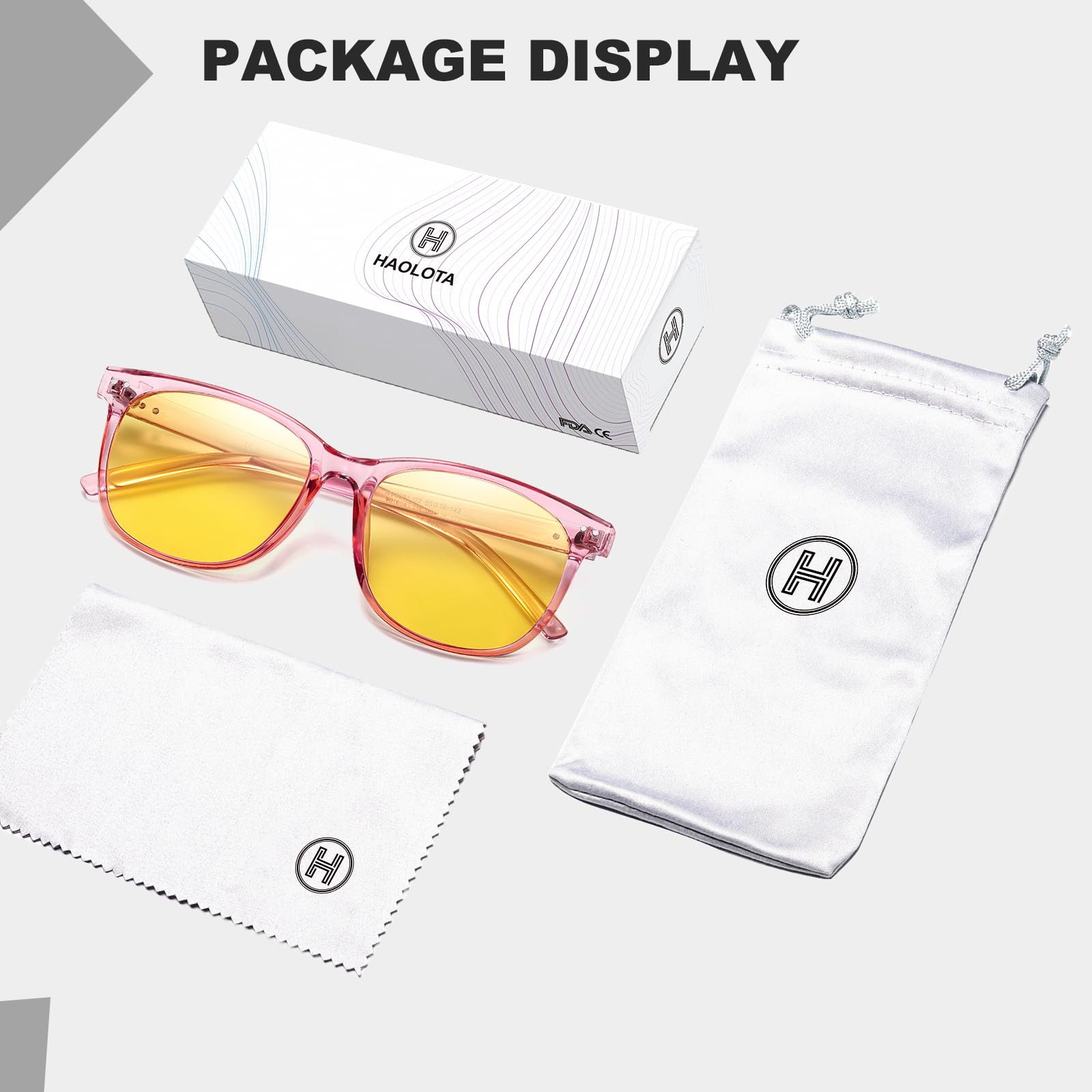 HAOLOTA Night Vision Driving Glasses Yellow Tinted Anti Glare Women NV8081