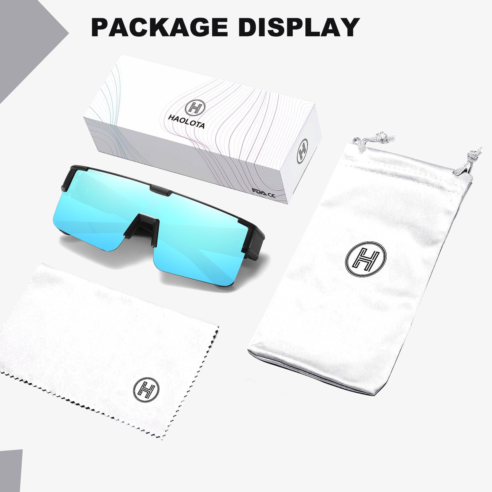 HAOLOTA Cycling Sunglasses Over Glasses for Men Outdoors UV Protection SG0191