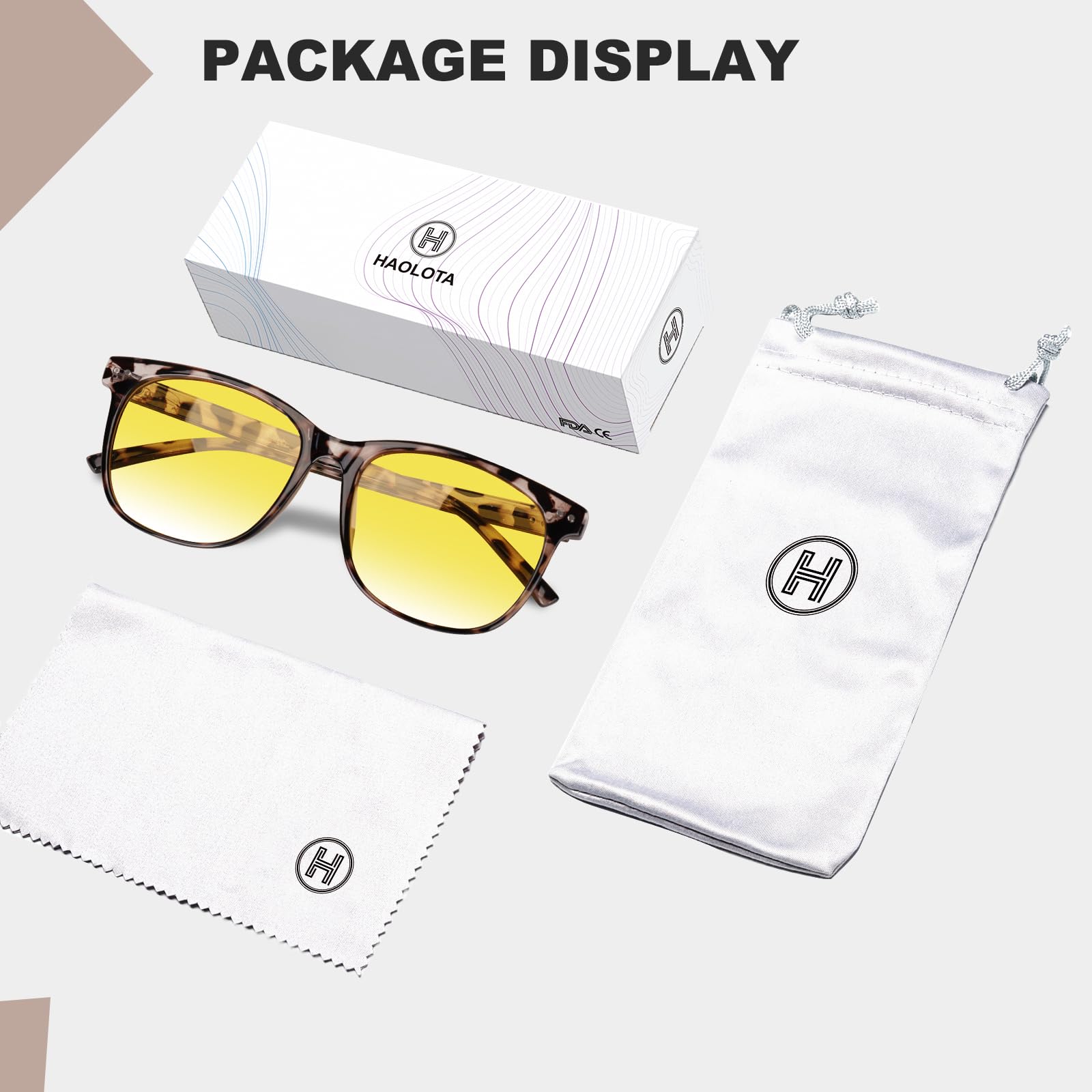 HAOLOTA Night Vision Driving Glasses Yellow Tinted Anti Glare Women NV8081