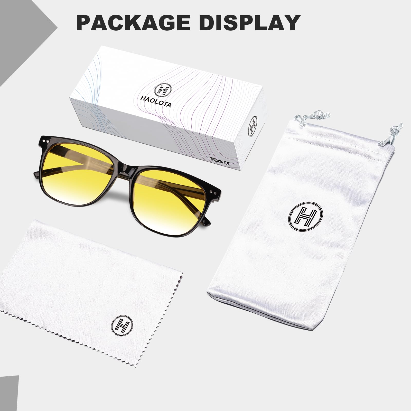 HAOLOTA Night Vision Driving Glasses Yellow Tinted Anti Glare Women NV8081